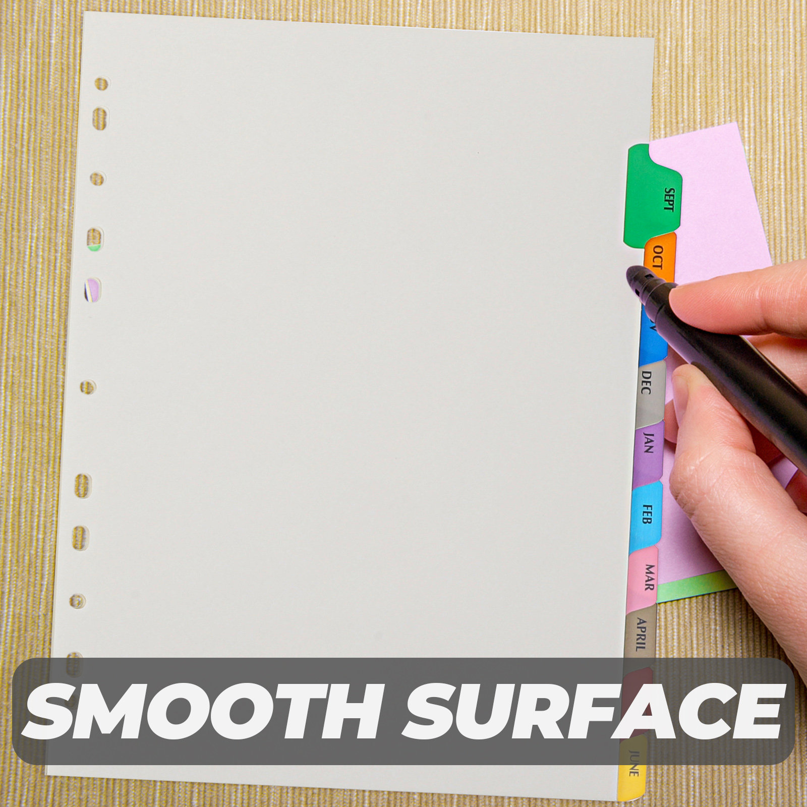 Tab Divider A4 - 12Sheets Binder Dividers Tabs Detachable A4