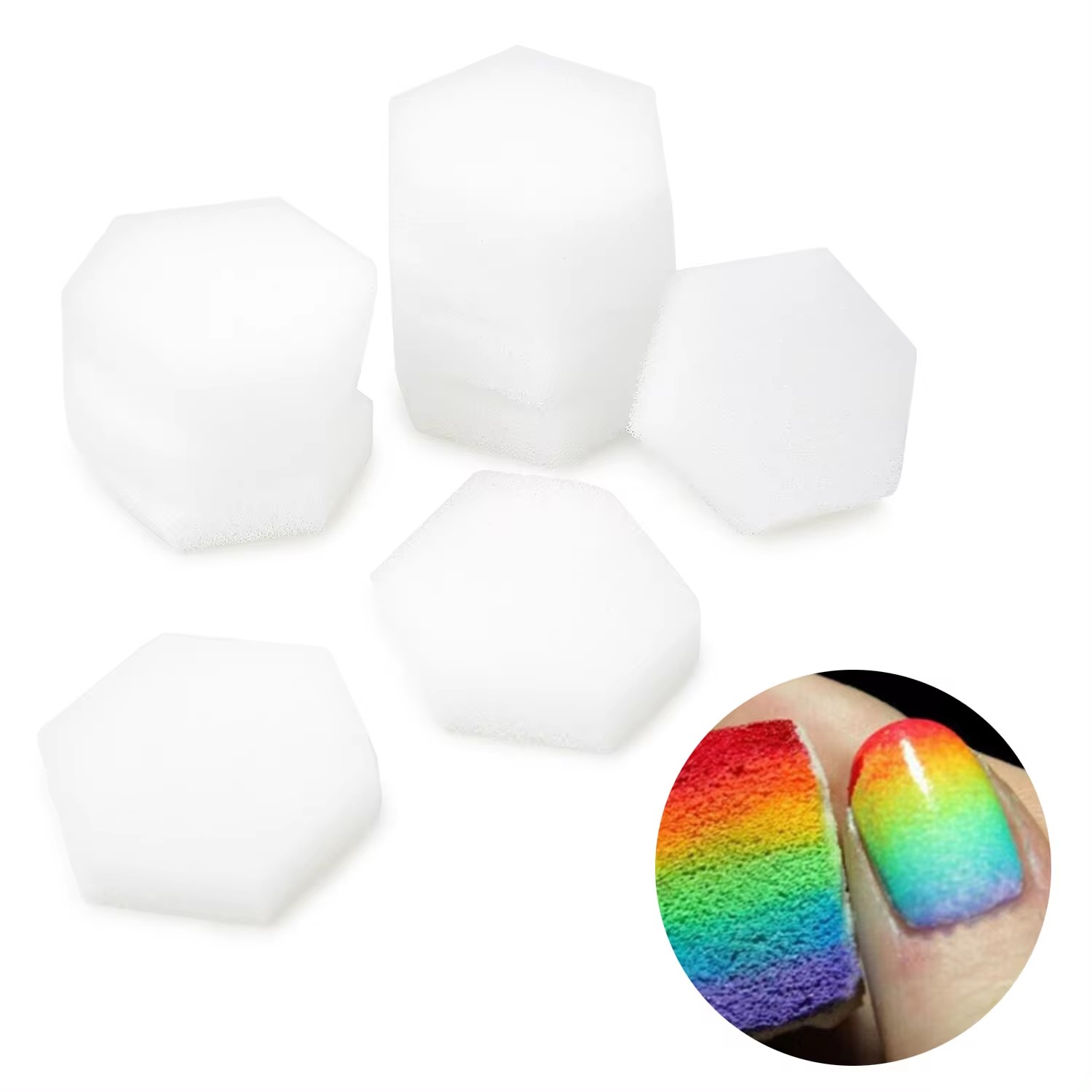 Gel Refill Pack - 80Pcs Hexagon Soft Sponges, Lint Free