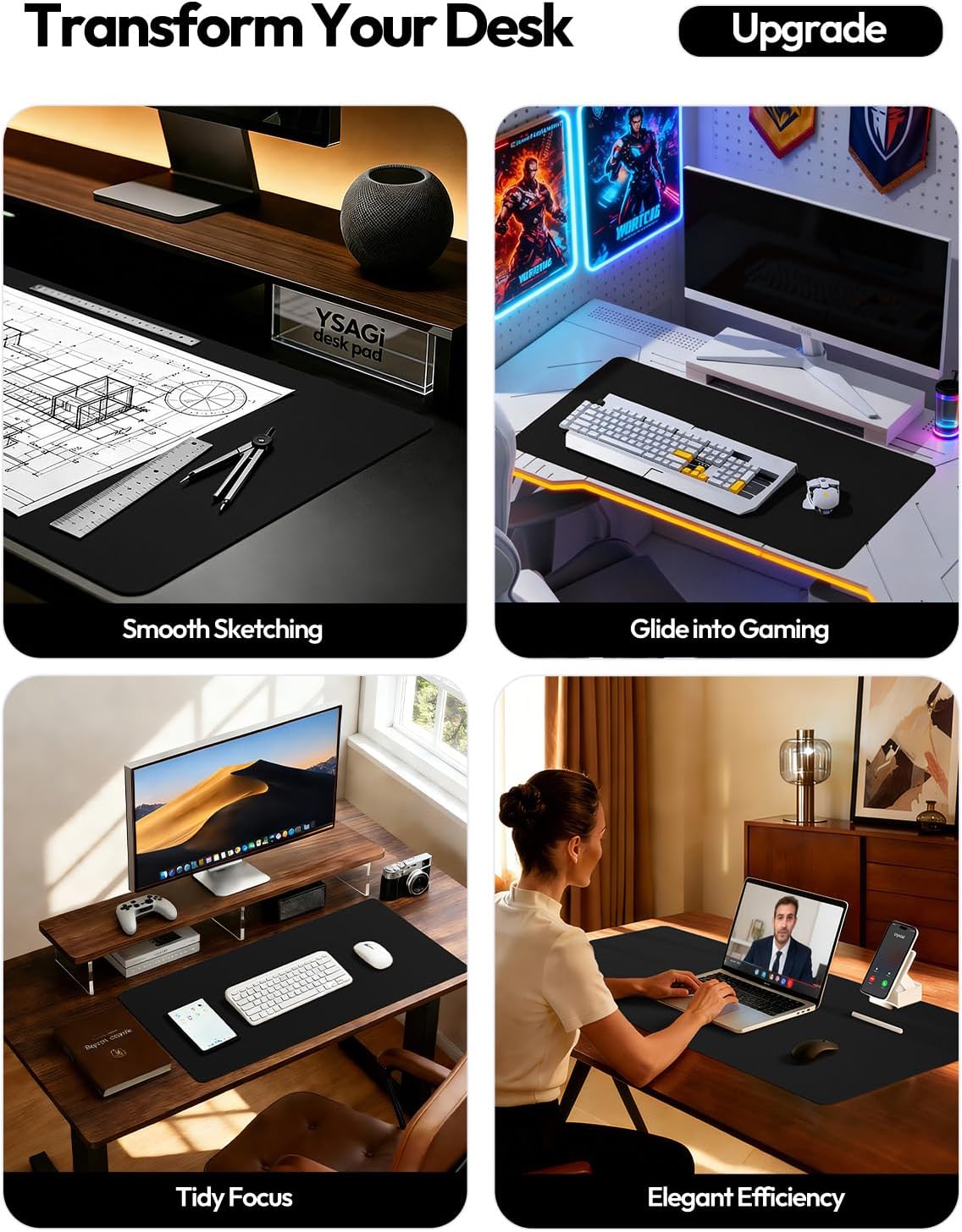 Large PU Leather Desk Pad Prot - đánh giá và giá Leather Desk Pad
