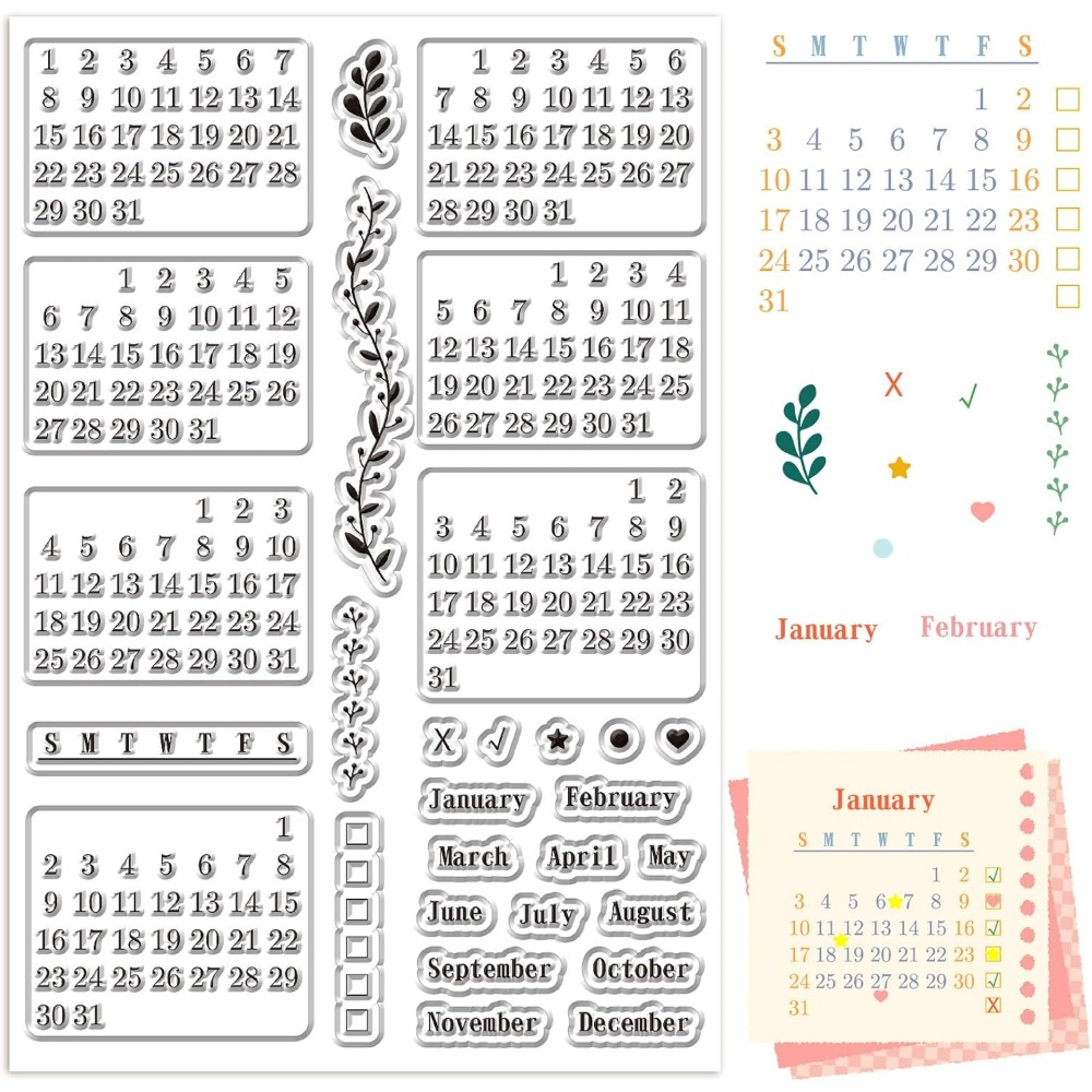 Calendar Clear Stamps Sheets R - đánh giá và giá Rubber Date Stamp