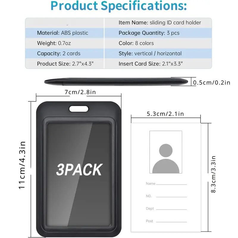 3 pieces heavy duty sliding ID - đánh giá và giá Index Card Holder