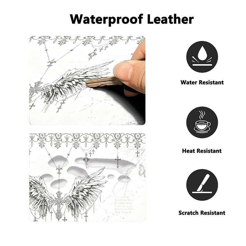 Leather Mousepad Black White A - đánh giá và giá Leather Desk Pad