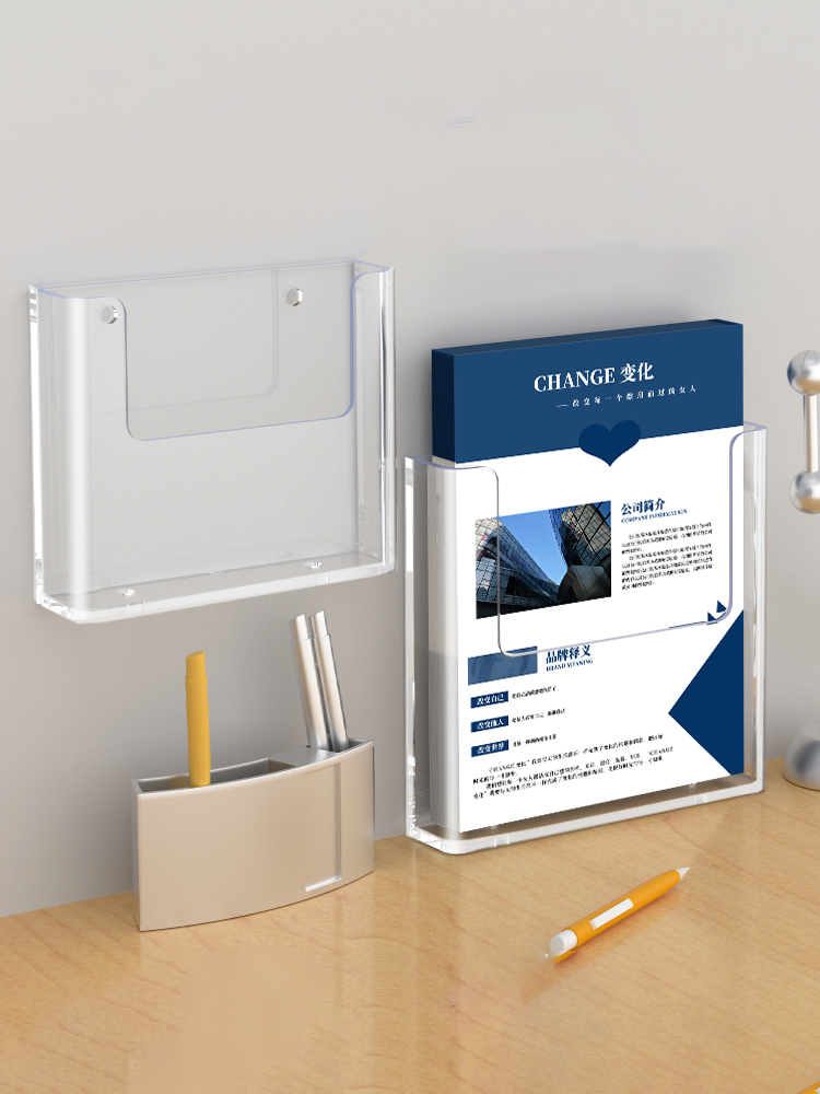 Clear A4 A5 Acrylic Wall Mount - đánh giá và giá Magazine Holder Rack