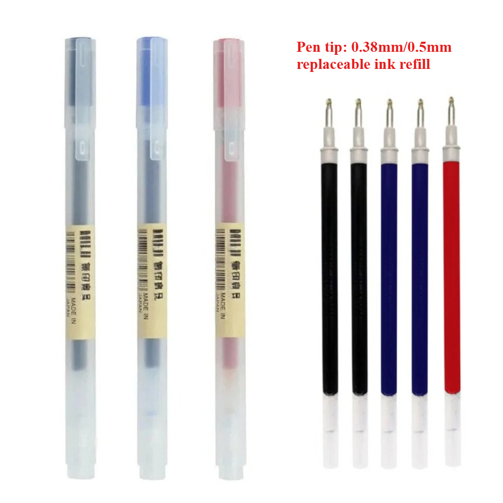 0.38/0.5mm Ink Refills Rod Han - đánh giá và giá Muji Stationery Gel Pen